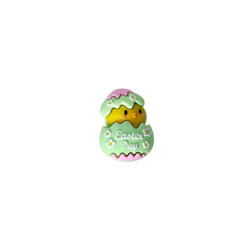 Wholesale 10pcs DIY Silicone Beads 3D Resurrection Chick Broken Shell Egg Dropping Glue Solid Beads  Beaded Accessories